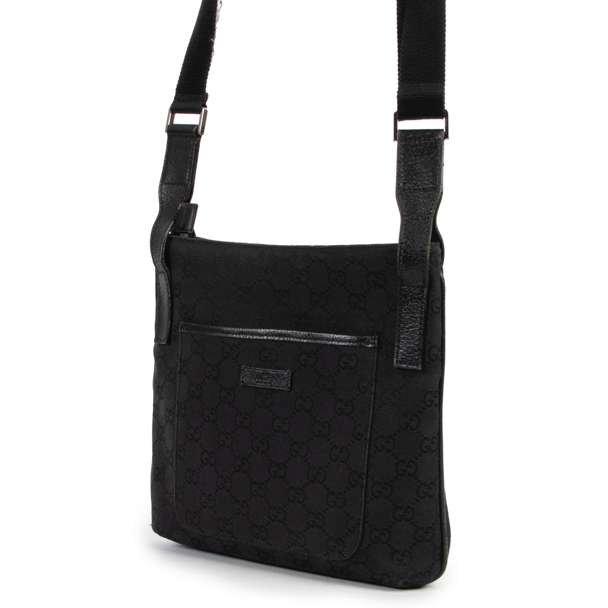 Gucci black gg cheap messenger bag