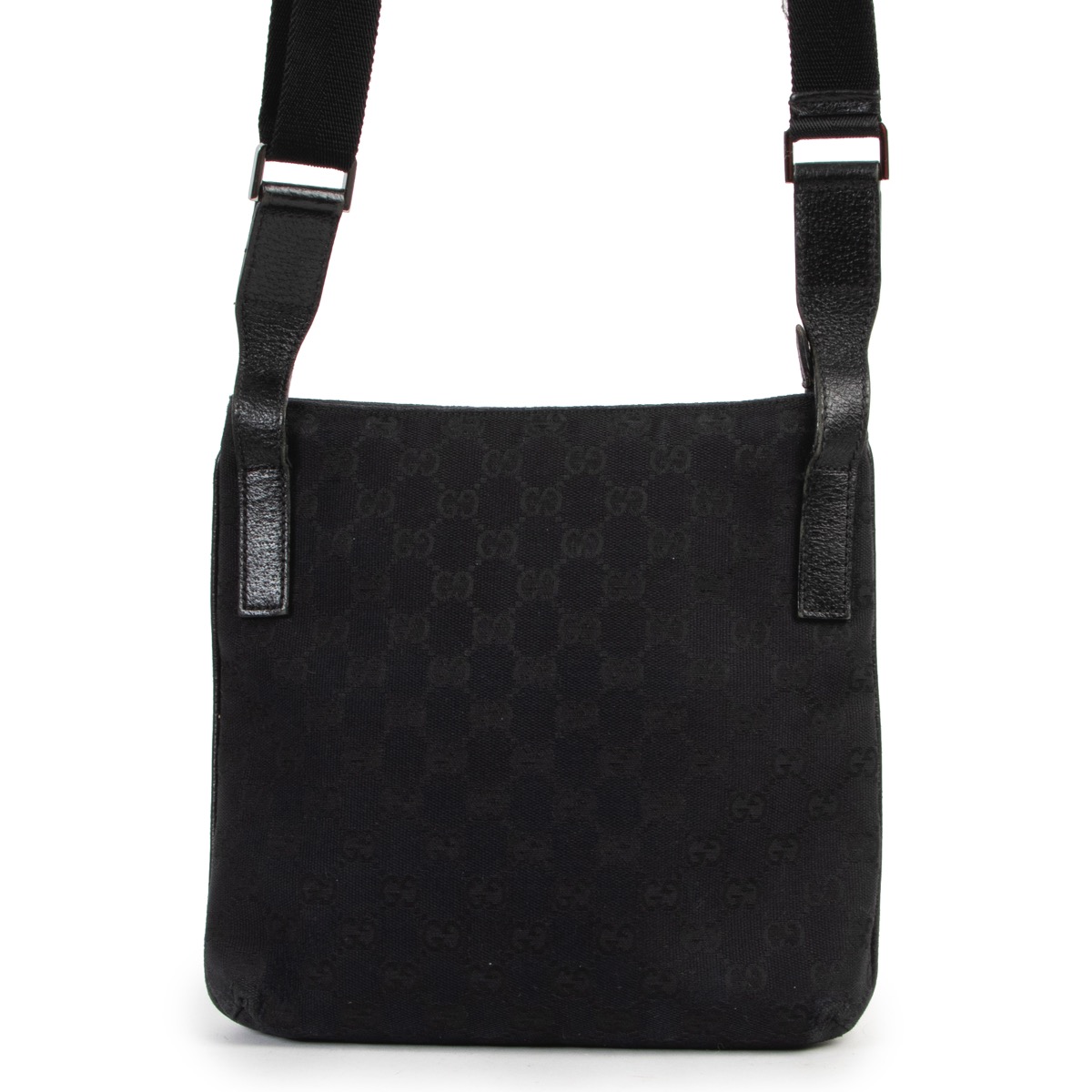 Gucci Black GG Canvas Messenger Crossbody Bag Labellov Buy