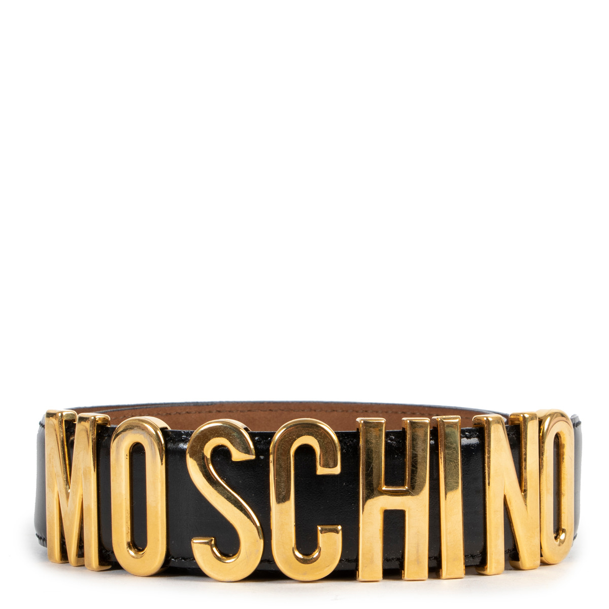 Moschino Black Redwall Belt Size 46 Labellov Buy and Sell Authentic Luxury