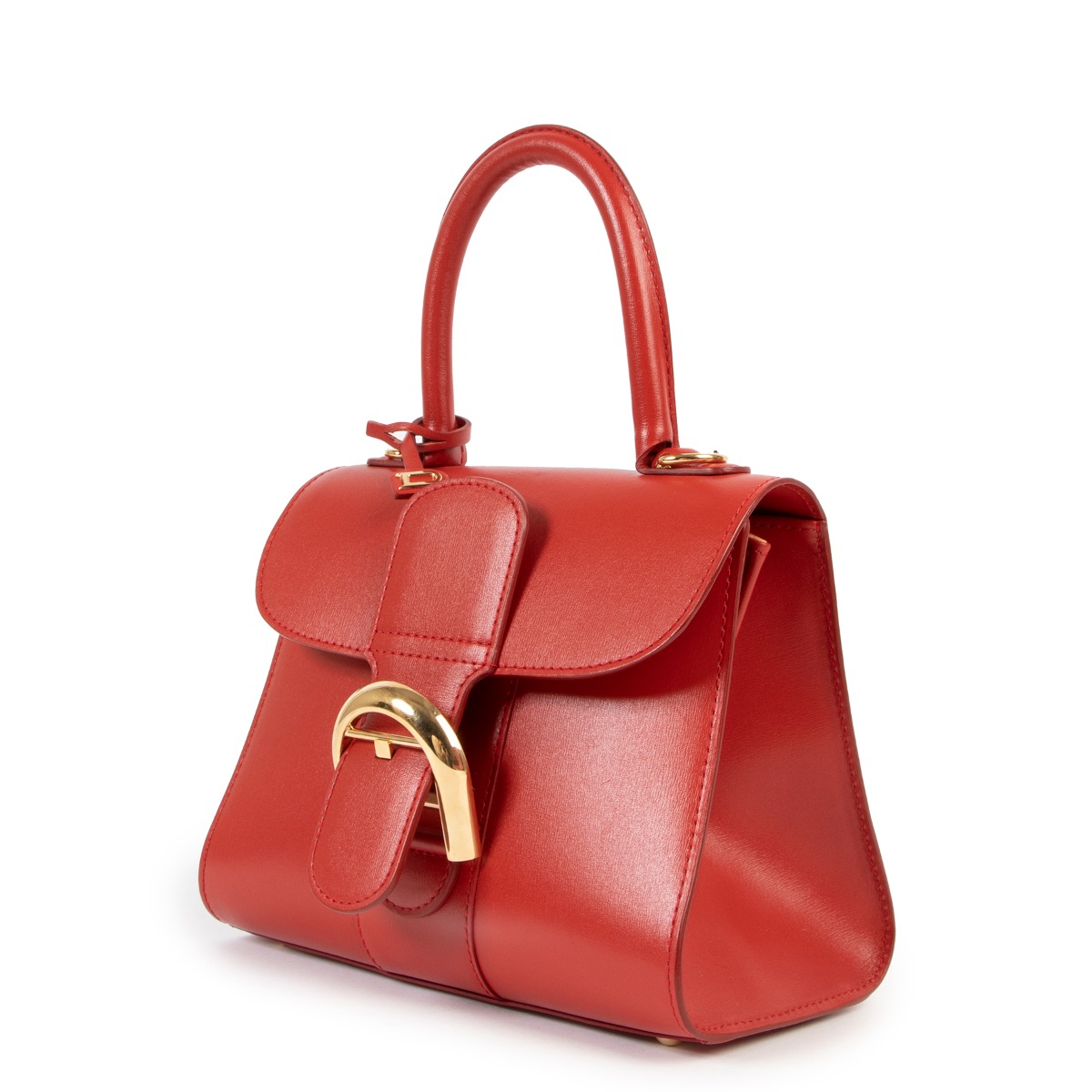 Delvaux Brillant Mini Lipstick Red Box Calf Handbag