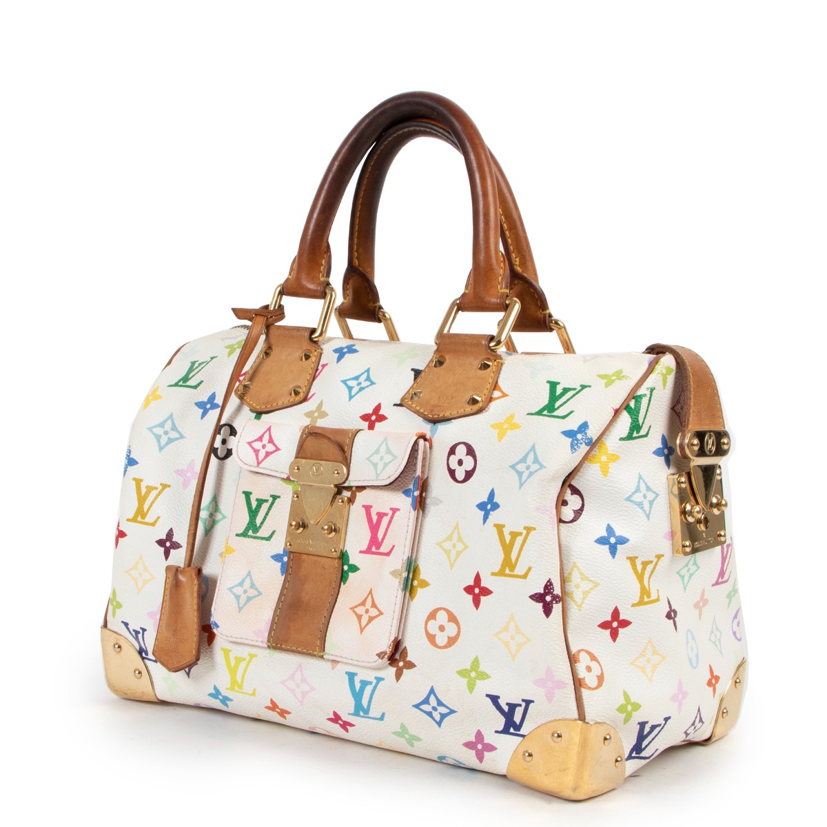 Louis Vuitton Speedy takashi murakami Khaki Leather ref.252608 - Joli Closet