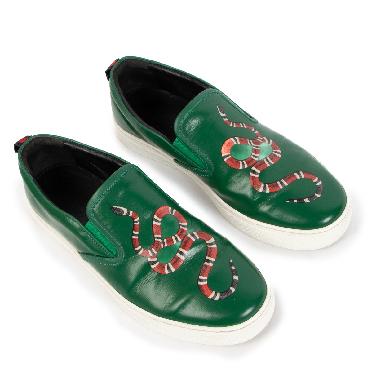 靴 GUCCI 41 2/1 GUCCI G Logo Split Toe Leather Loafers Shoes for Men size US