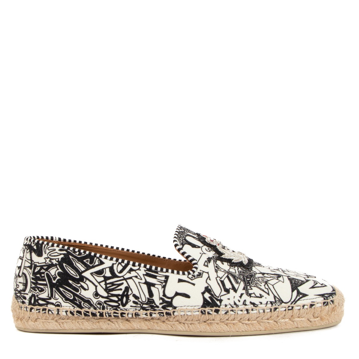 Christian Louboutin Nanou Orlato Black White Canvas Espadrilles Size 43 Labellov Buy and Sell Authentic Luxury