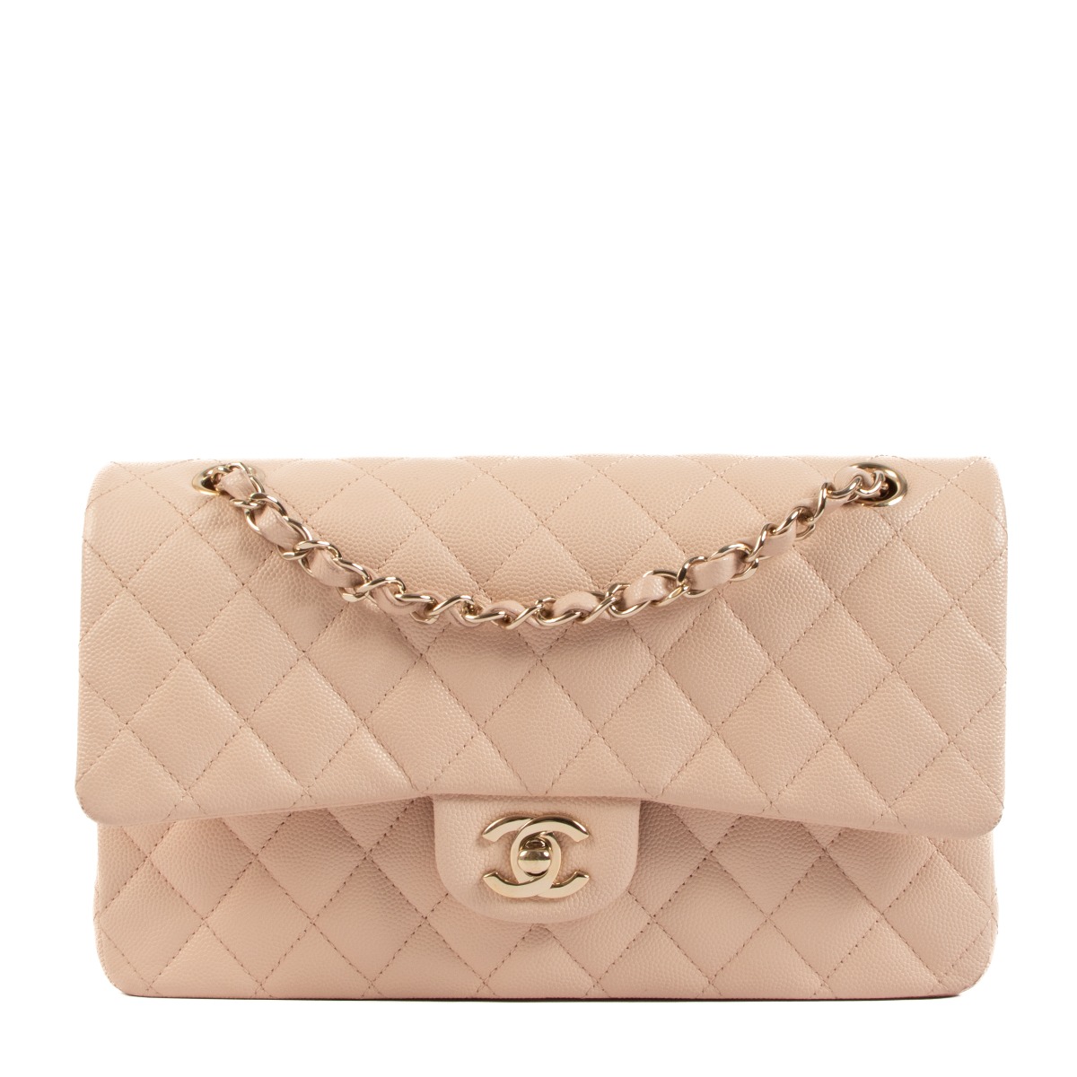 まるこ CHANEL FLAPBAG ベージュ Chanel Flap Bag Medium Lamb Beige | SACLÀB