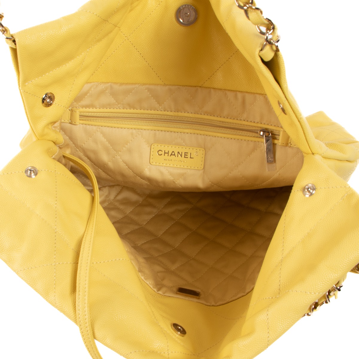 VINTAGE シャネル CHANEL22 スモールサイズ イエロー/G金具 ll02269_chanel_yellow_leather_