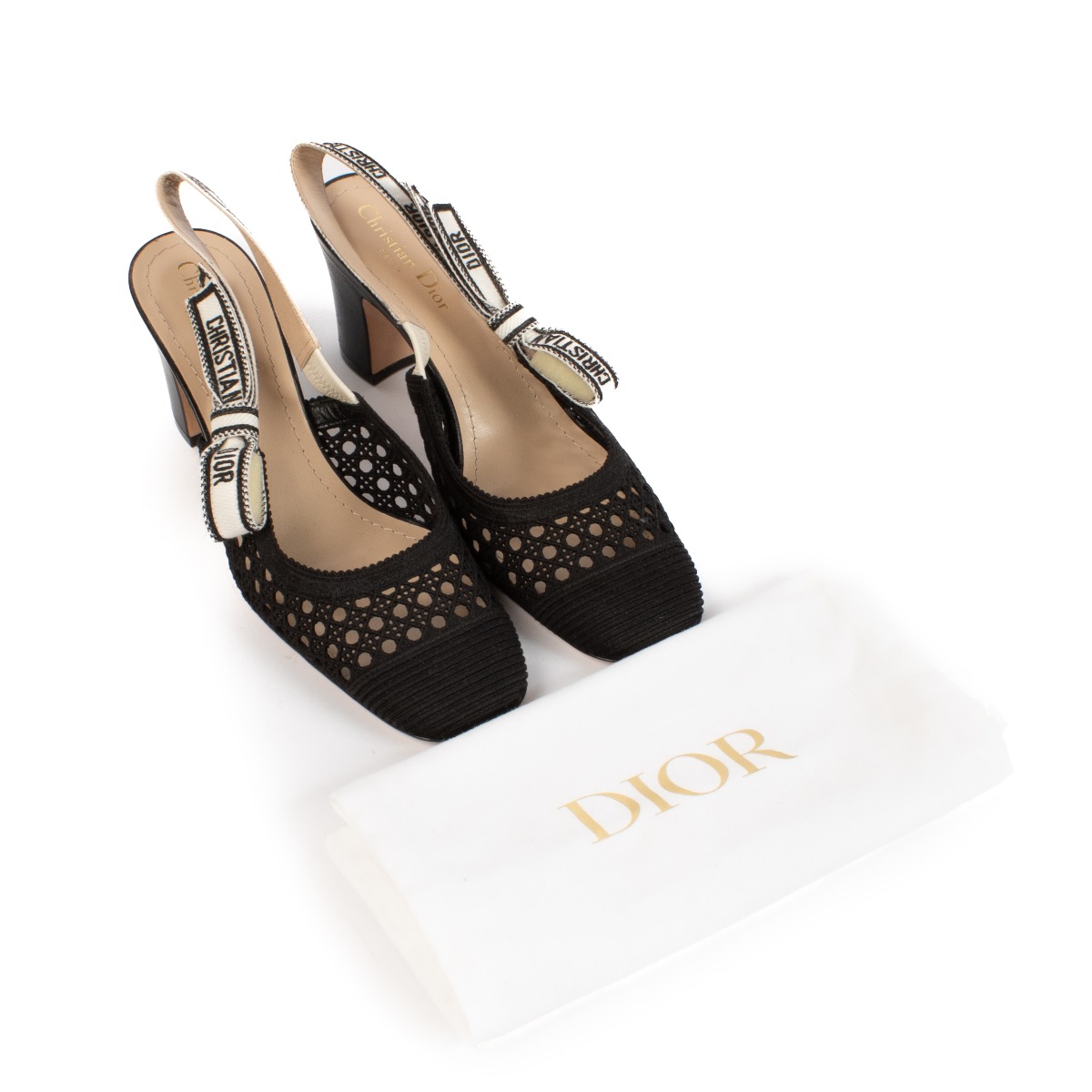 Christian Dior Dior & Moi Black Slingback Pumps - Size 39