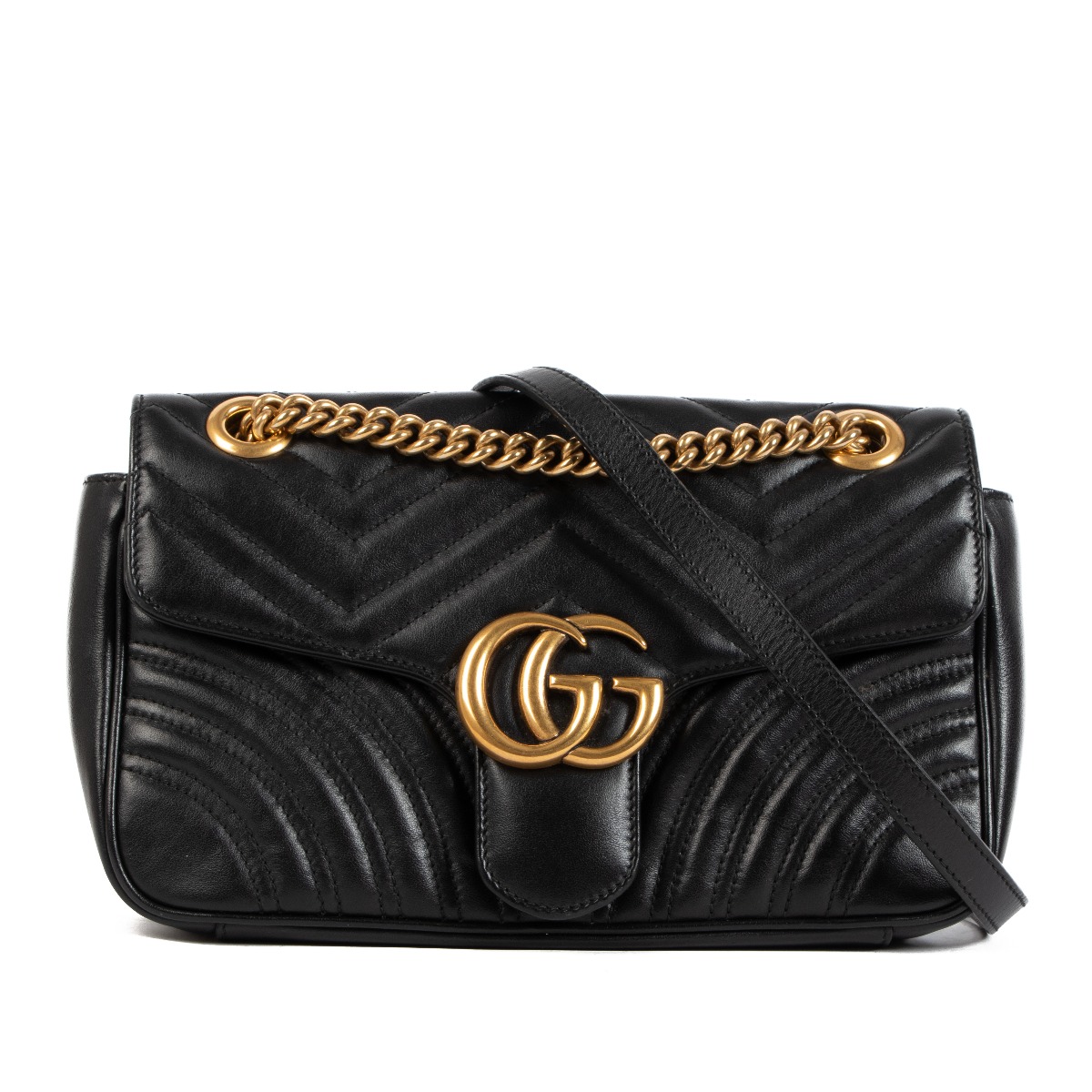 Gucci Black Small Matelassé GG Marmont Shoulder Bag Gucci Black Small Matelassé GG Marmont Shoulder Bag