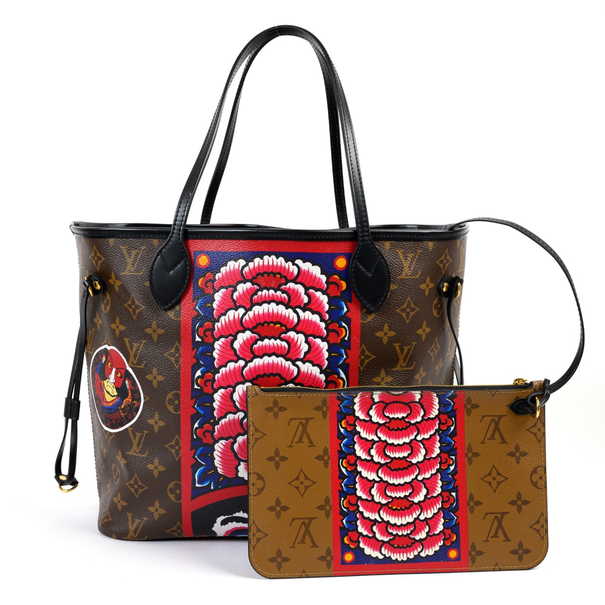 セットアップ Limited Vuitton Louis Edition Monogram Kabuki MM Neverfull キーケース