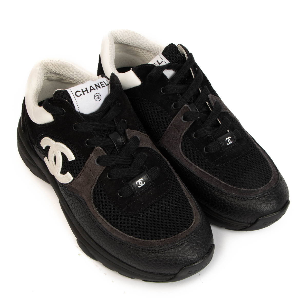 Chanel 22S Black Logo Sneakers size ○ Labellov ○ Buy and