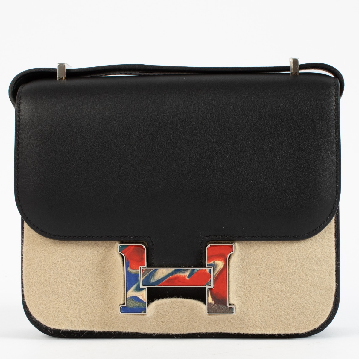 Hermès Constance Mini Marble Lock Black Swift PHW ○ Labellov