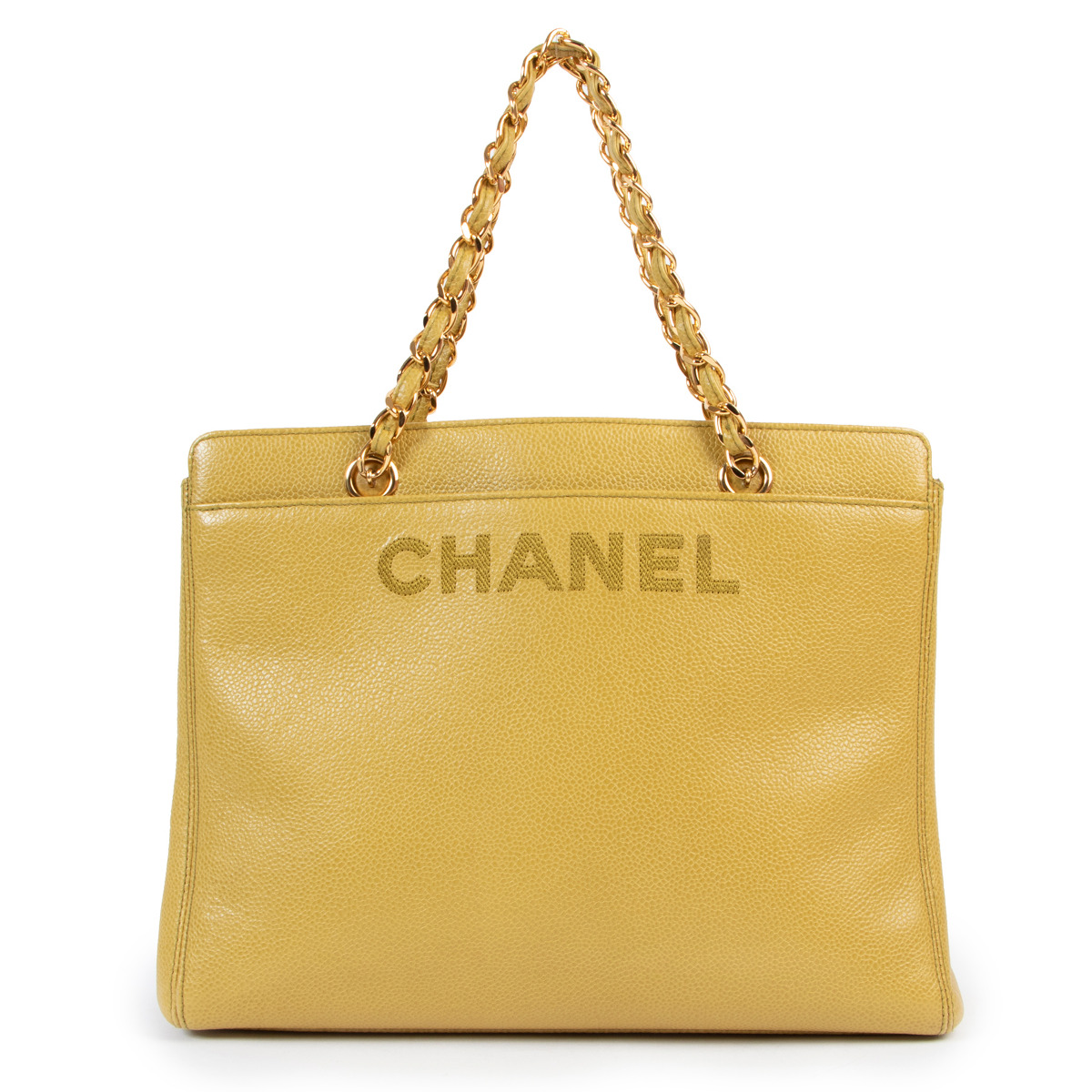 Chanel Mustard Caviar Leather Top Handle Labellov Buy and Sell Authentic Luxury