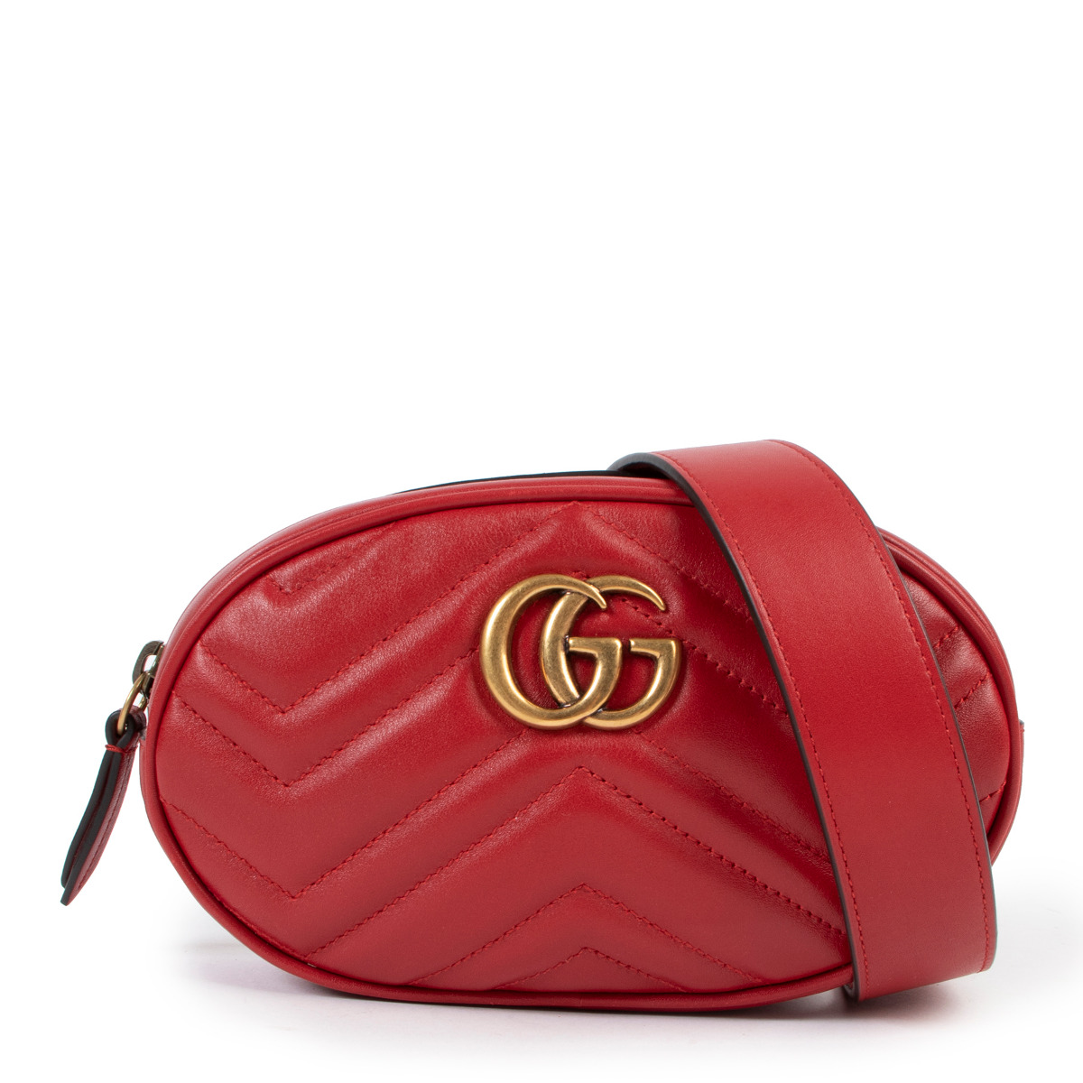 Gucci red belt bag top
