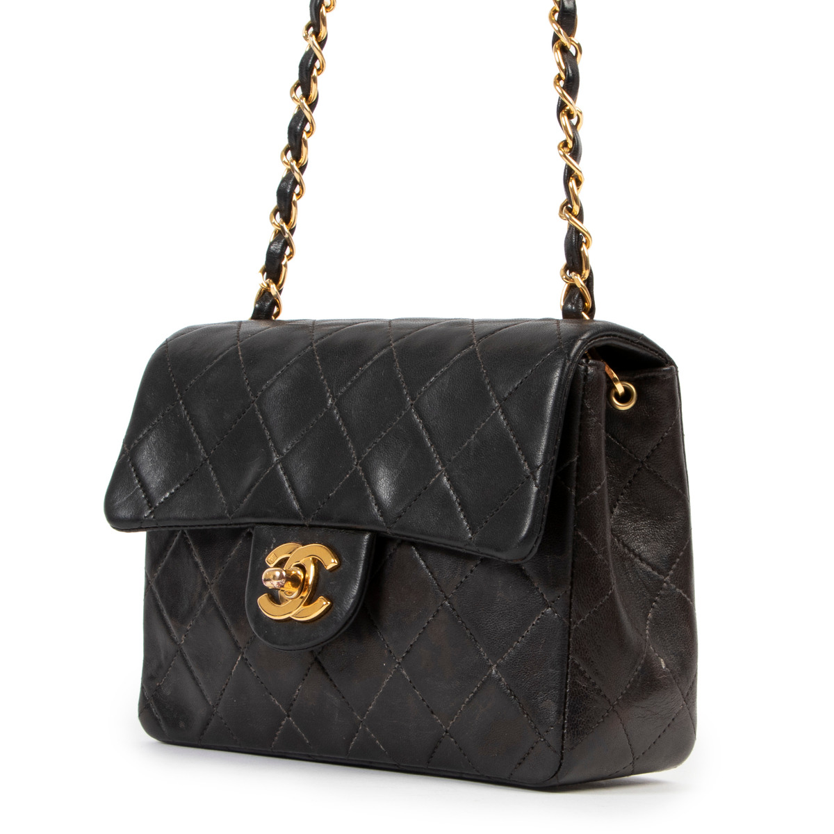 Chanel Black Classic Lambskin Mini Square Flap Bag ○ Labellov ○ Buy and Sell  Authentic Luxury