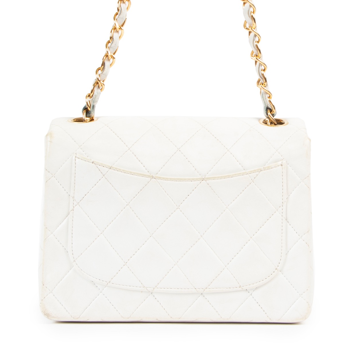 Chanel White Lambskin Mini Square Classic Flap Bag ○ Labellov ○ Buy and Sell  Authentic Luxury
