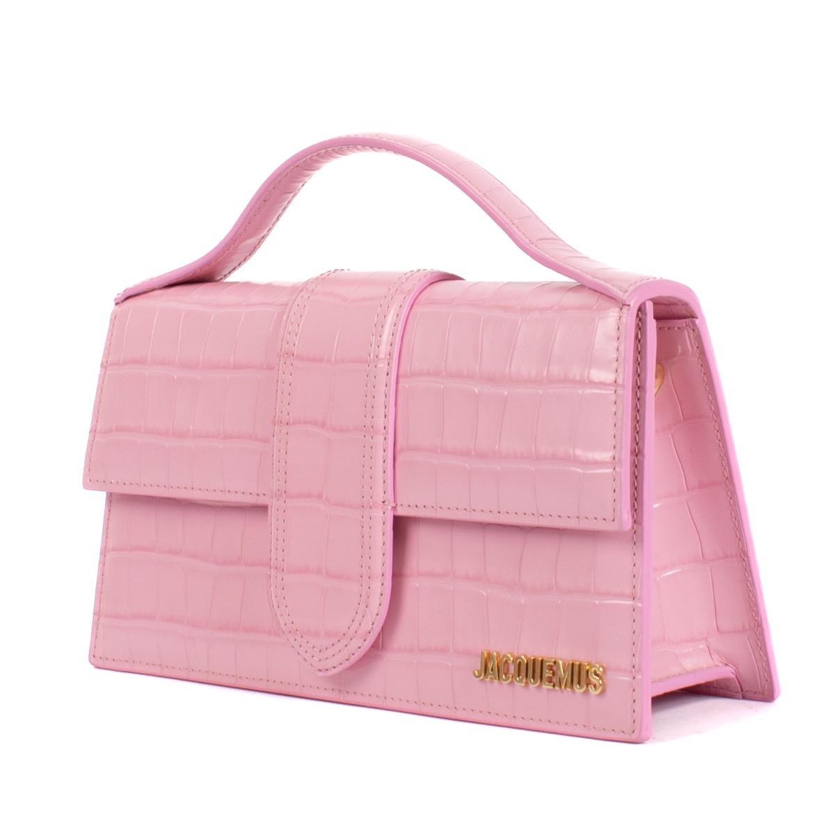 トートバッグ JACQUEMUS Le Bambino NEW JACQUEMUS LE GRAND BAMBINO CROC LEATHER CROSSBODY BLUE