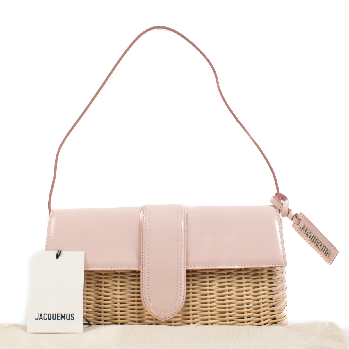 Jacquemus Pink Le Bambino Long Osier Wicker Bag Labellov Buy and Sell Authentic Luxury