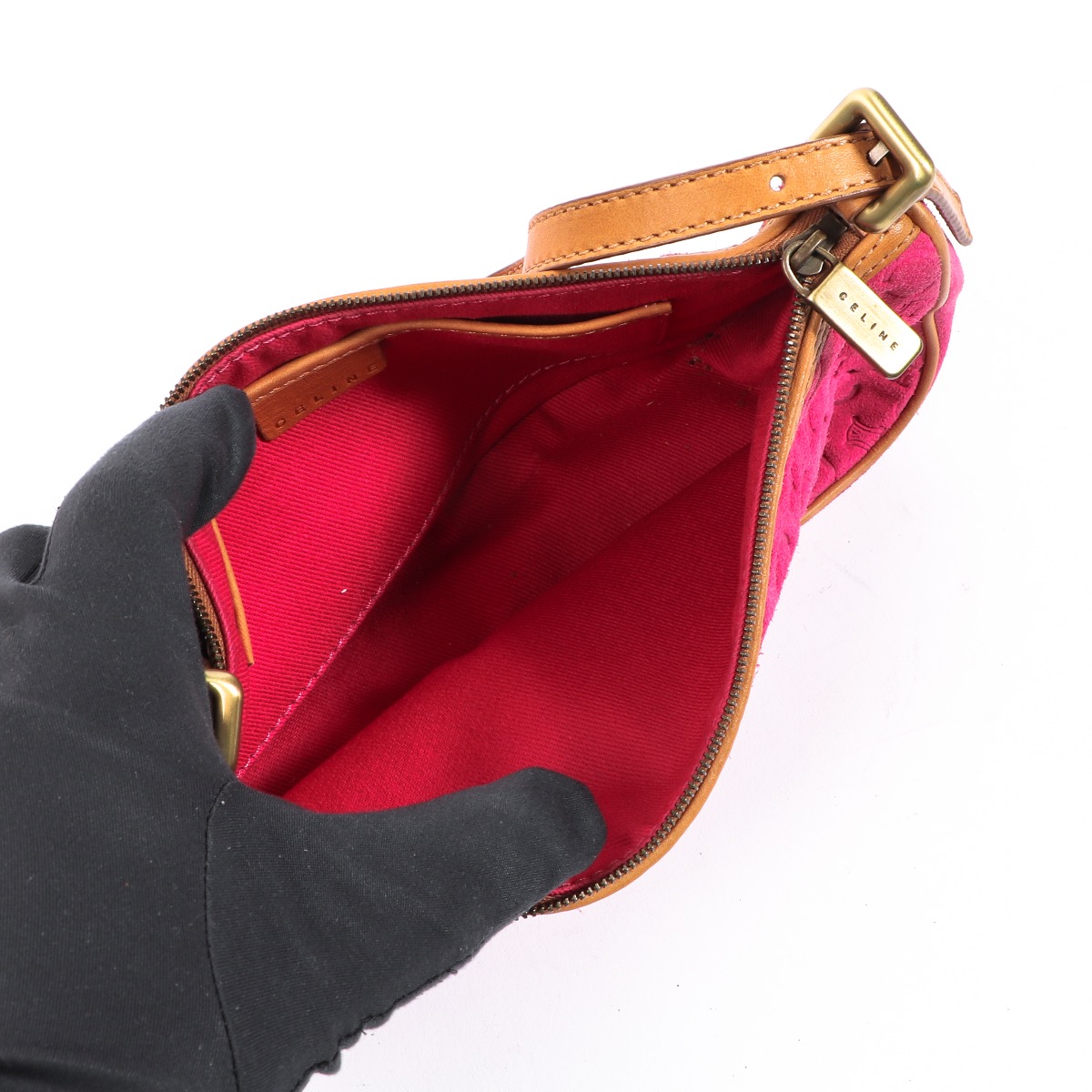バッグ Vintage Celine Suede Shoulder Bag Celine Vintage Embossed Pink Suede Shoulder Bag ○ Labellov ○ Buy