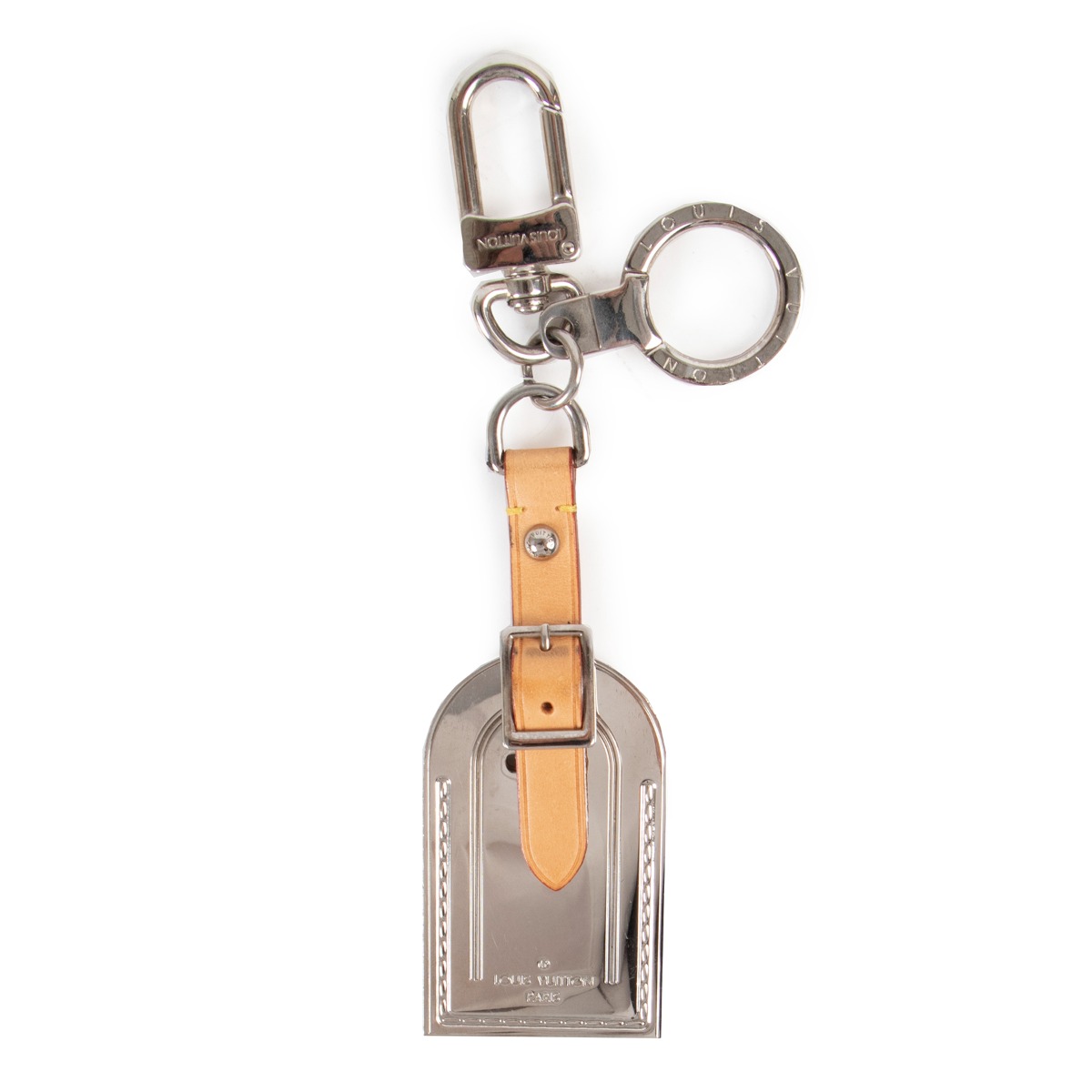 Leather key ring Louis Vuitton White in Leather - 34308282