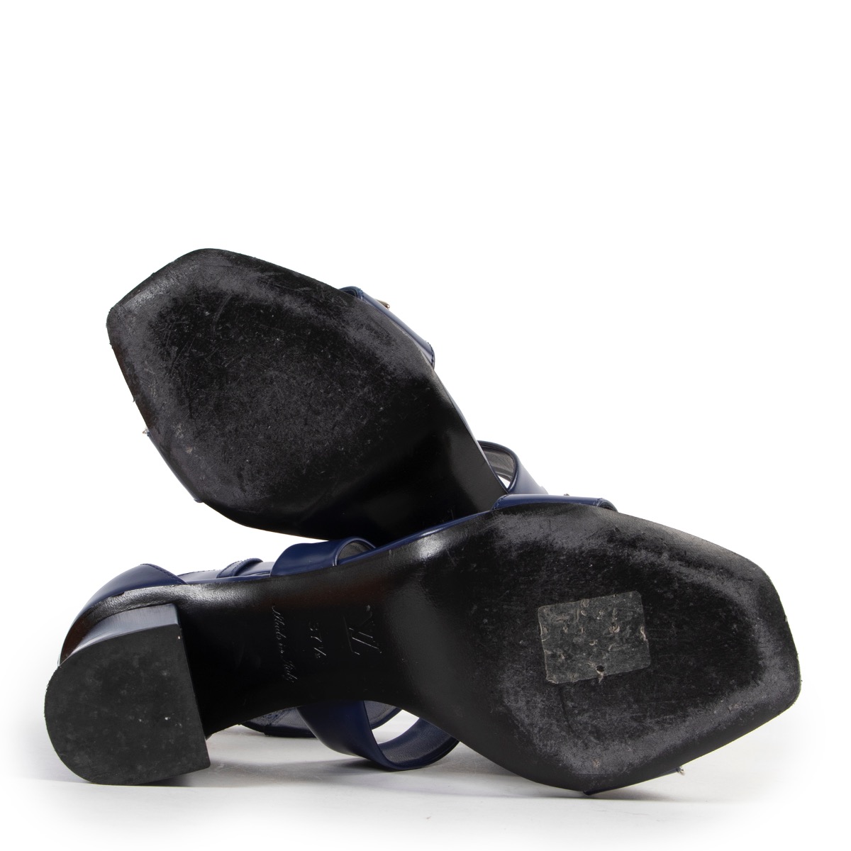 Louis Vuitton Blue Leather Heels - Size 37,5 ○ Labellov