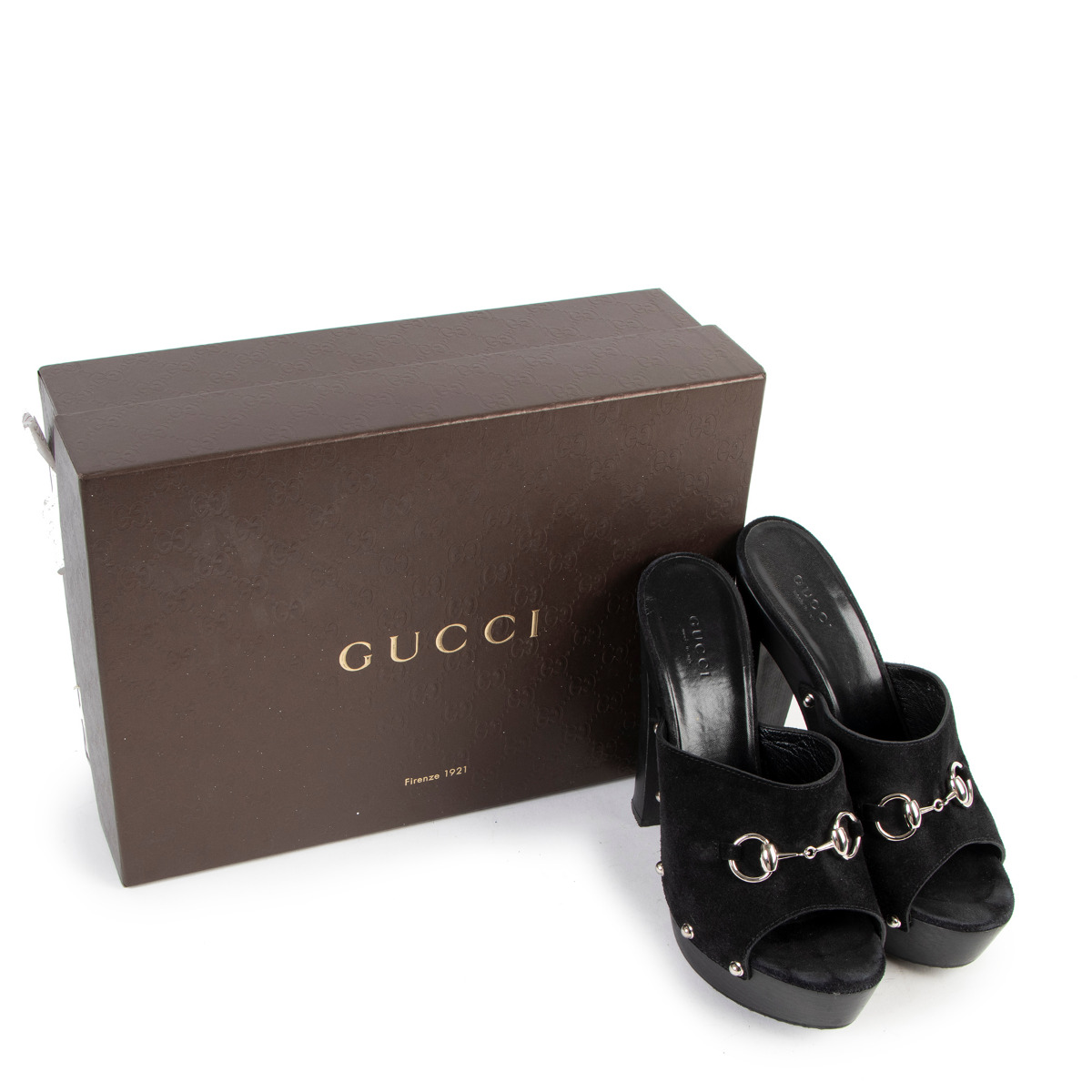 GUCCI ブラック ストラップミュール 美品】GUCCI グッチ サンダル ミュール アンクルストラップ ブラック