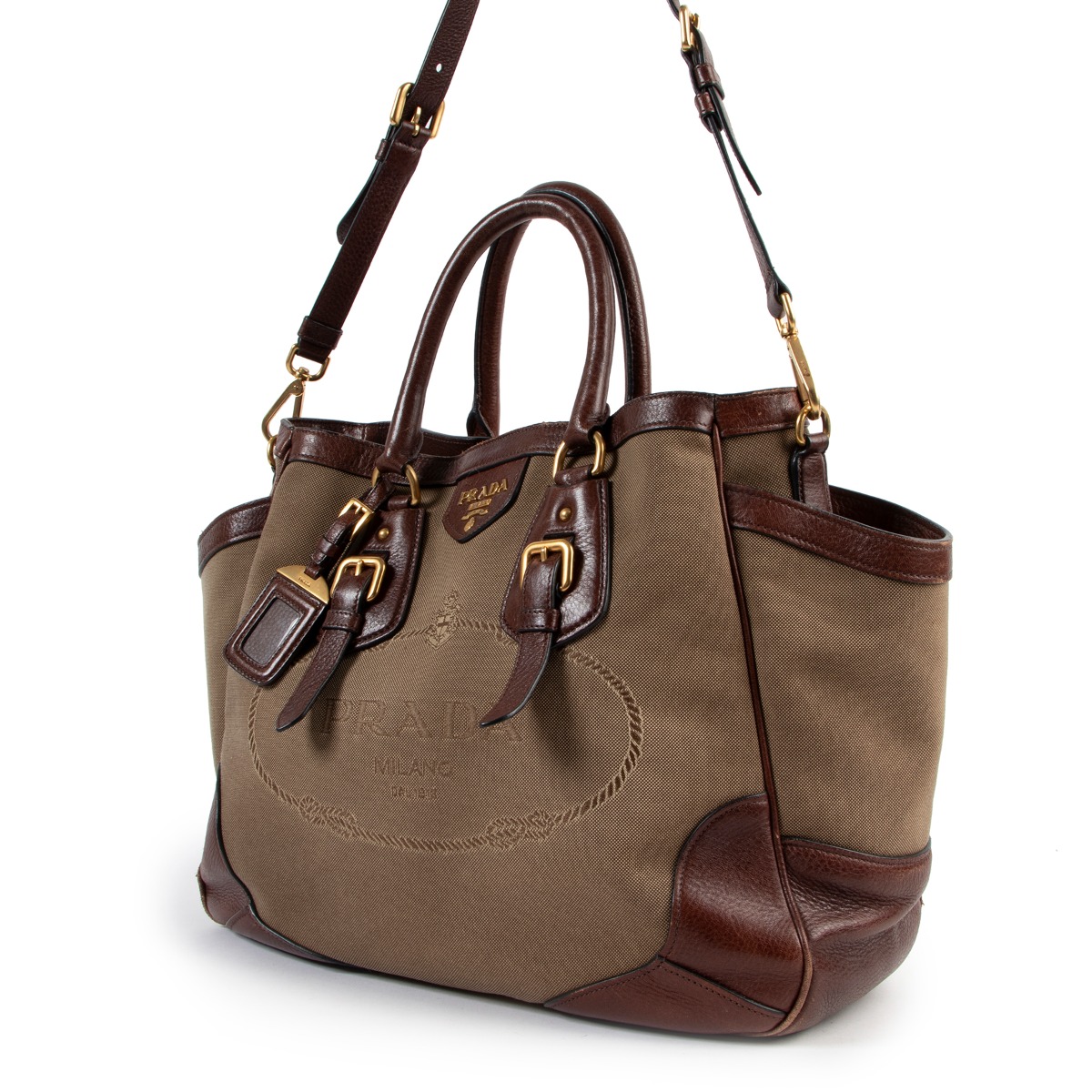PRADA-Logo-Nylon-Leather-Shoulder-Bag-Brown-Khaki-BT0505 – dct-ep_vintage  luxury Store