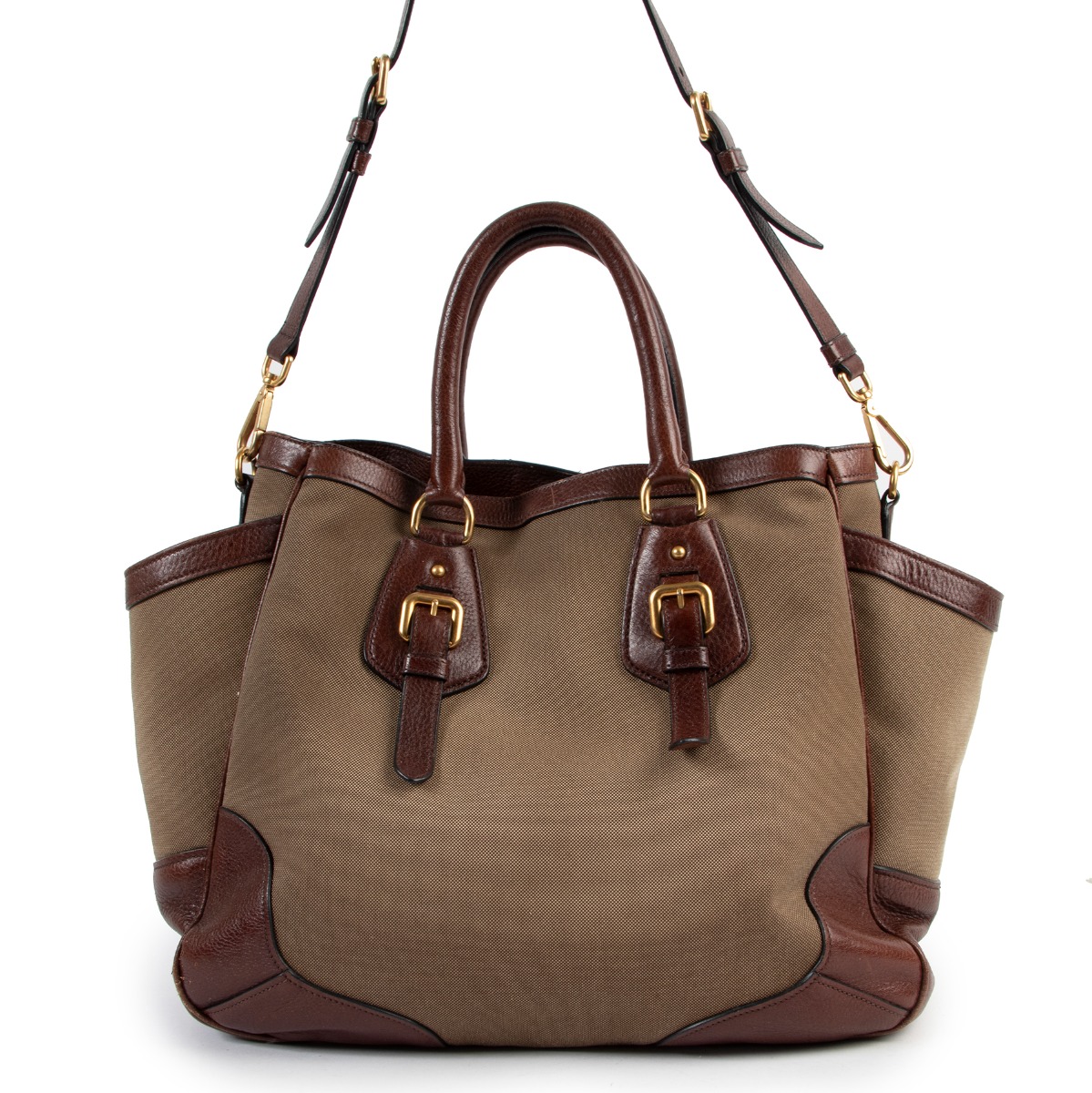 バッグ archive PRADA brown leather hand bag Prada Leather Handbag