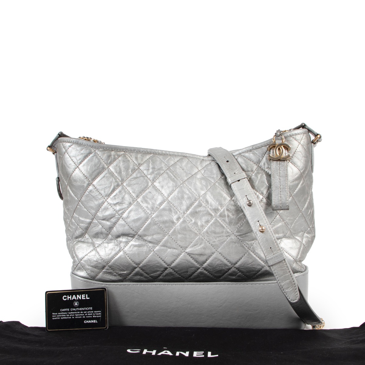 Chanel gabrielle bag silver deals