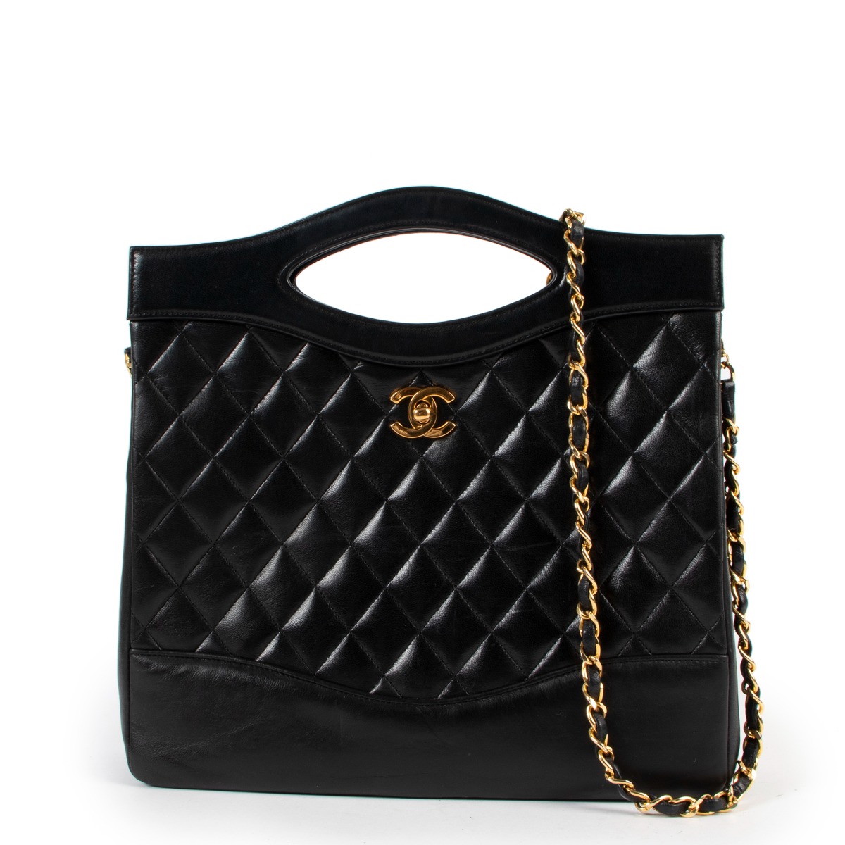 Chanel Vintage Black 31 Quilted Small Tote Bag ○ Labellov ○ Buy