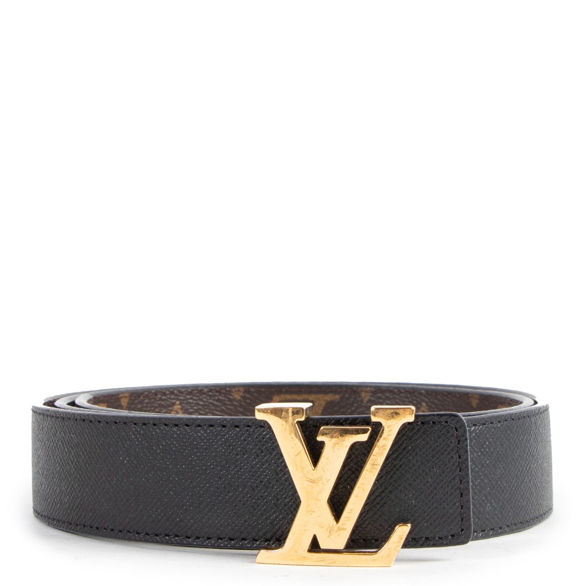 Louis Vuitton Initiales Reversible LV Belt with Gold Toned