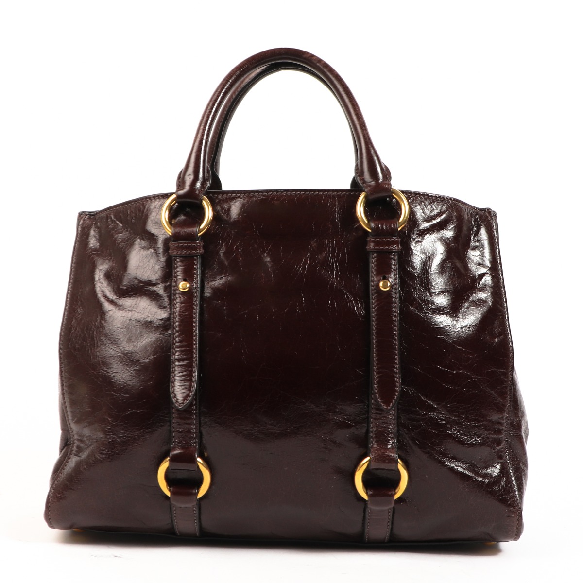 バッグ miu miu vitello lux Brown y2k hand bag miu miu vitello lux Brown y2k hand bag（miu miu vitello lux