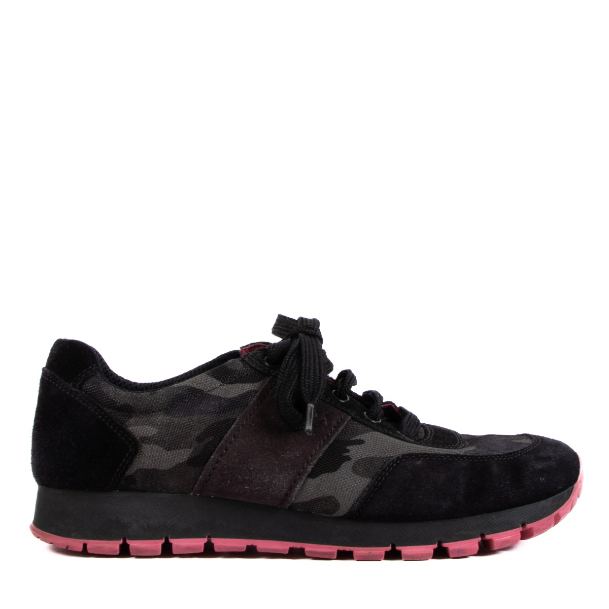 Prada Camouflage Black Pink Sneakers Size 38 1 2 Labellov