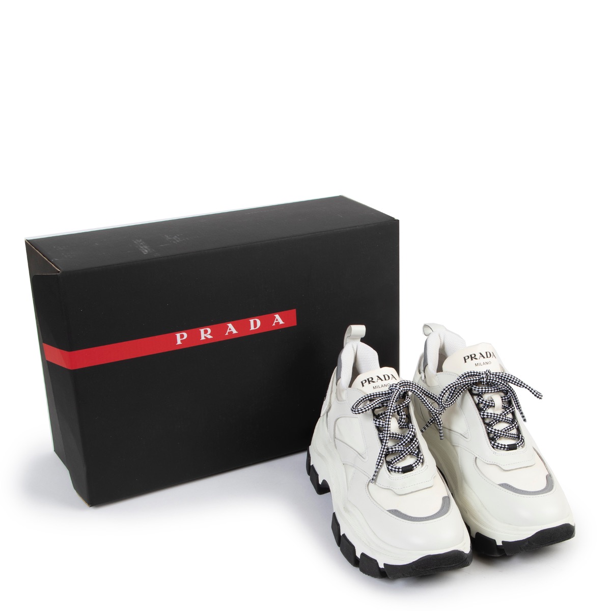 Prada Block White Sneakers - Size 40 ○ Labellov ○ Buy and