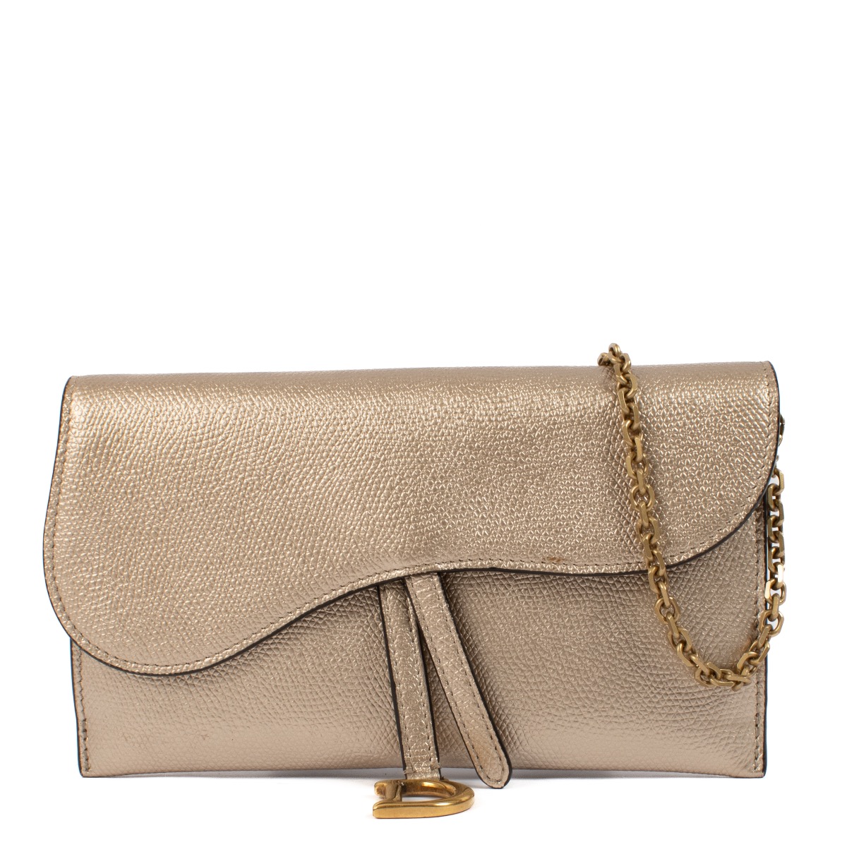 CHRISTIAN DIOR Calfskin Macrocannage Diamond Caro Zipped