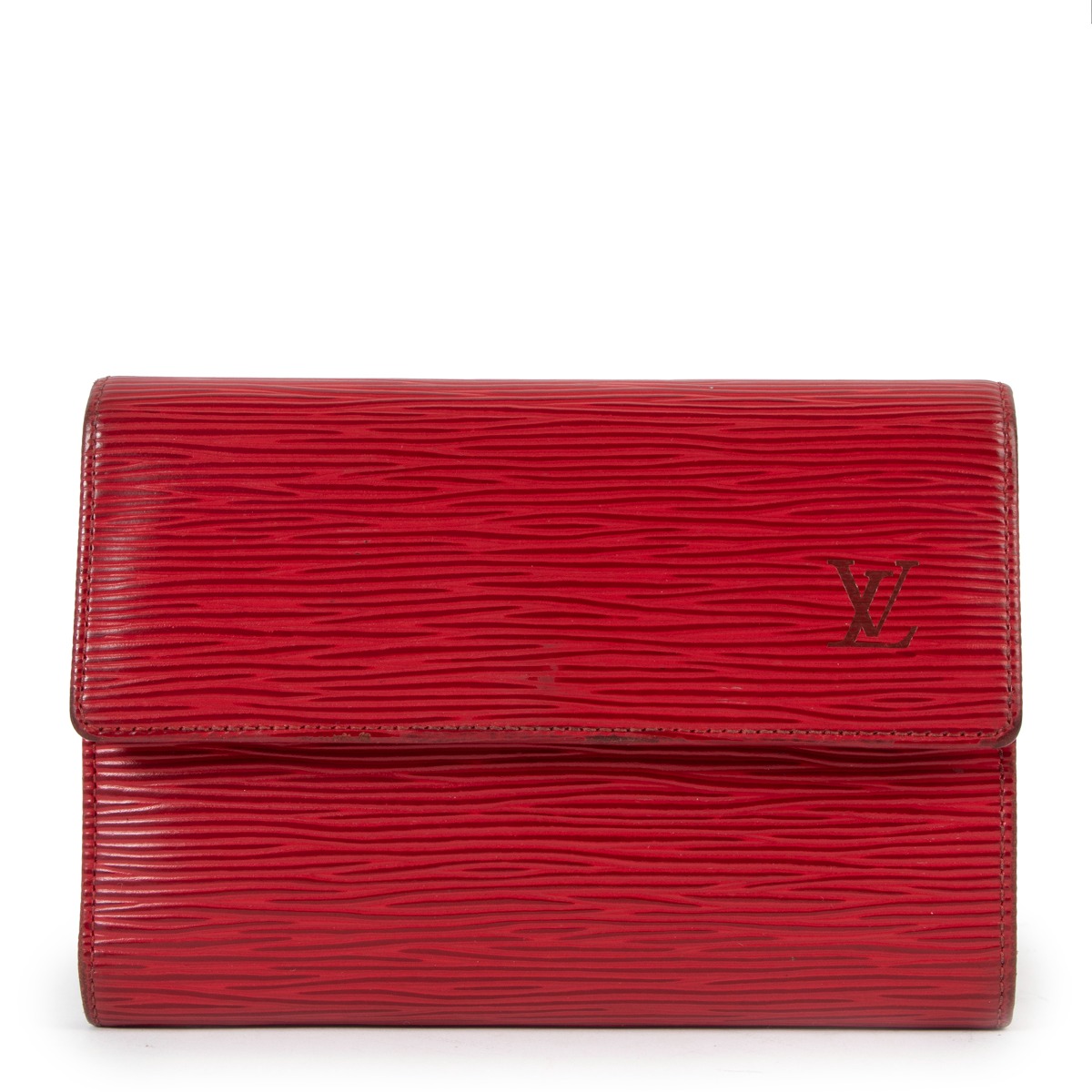 Louis Vuitton Red Epi Leather Porte Cartes Card Holder Wallet Insert  s330lv30 For Sale at 1stDibs