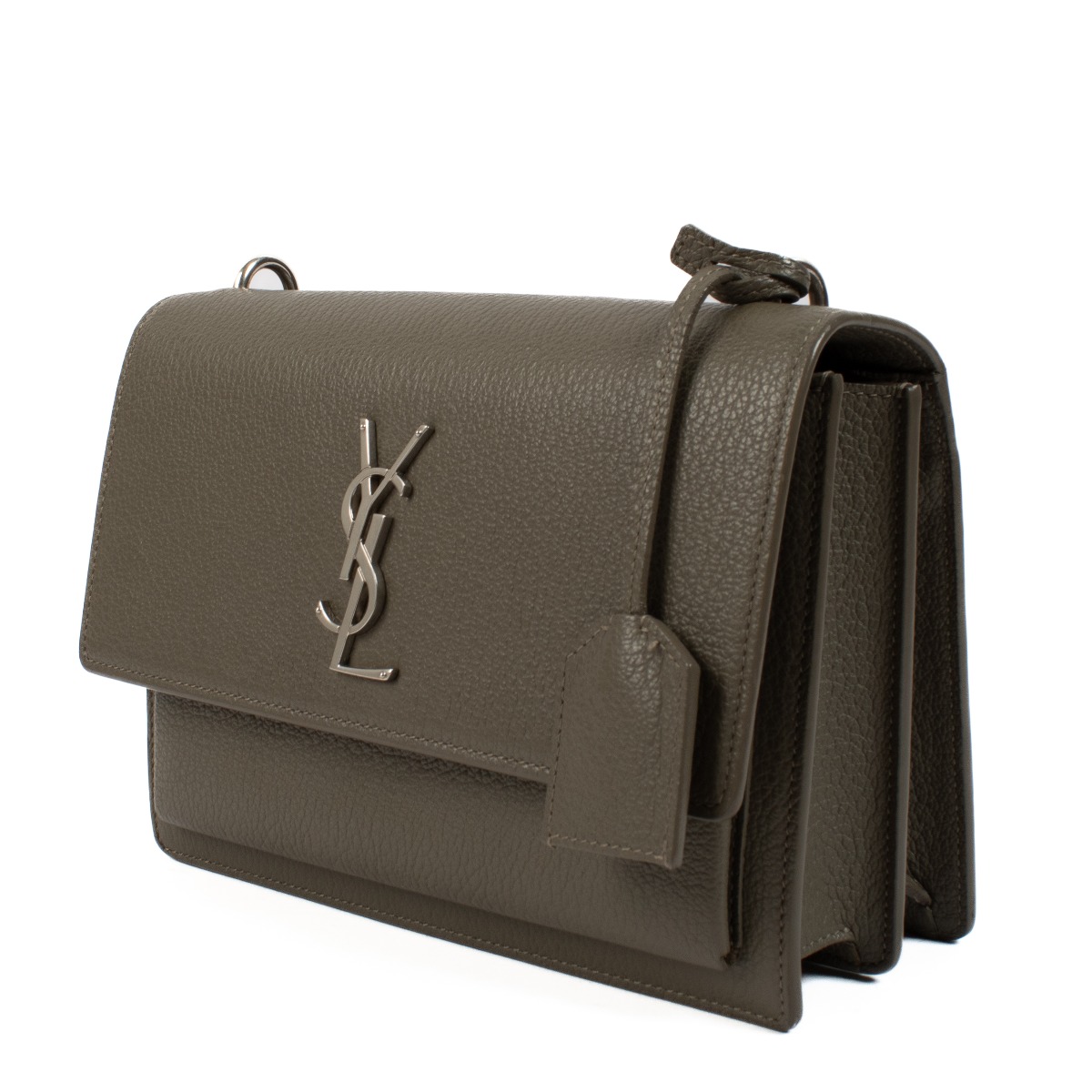 Saint Laurent  バッグ Saint Laurent Taupe Leather Sunset Medium Bag ○ Labellov