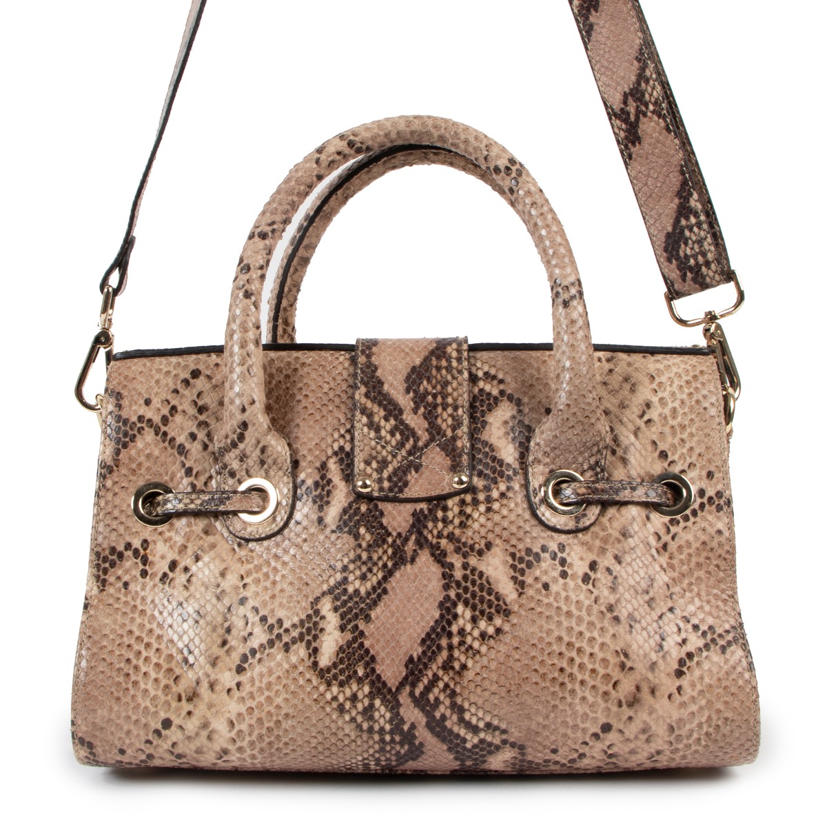 Jimmy Choo Rosalie Python-Embossed Top Handle Bag ○ Labellov