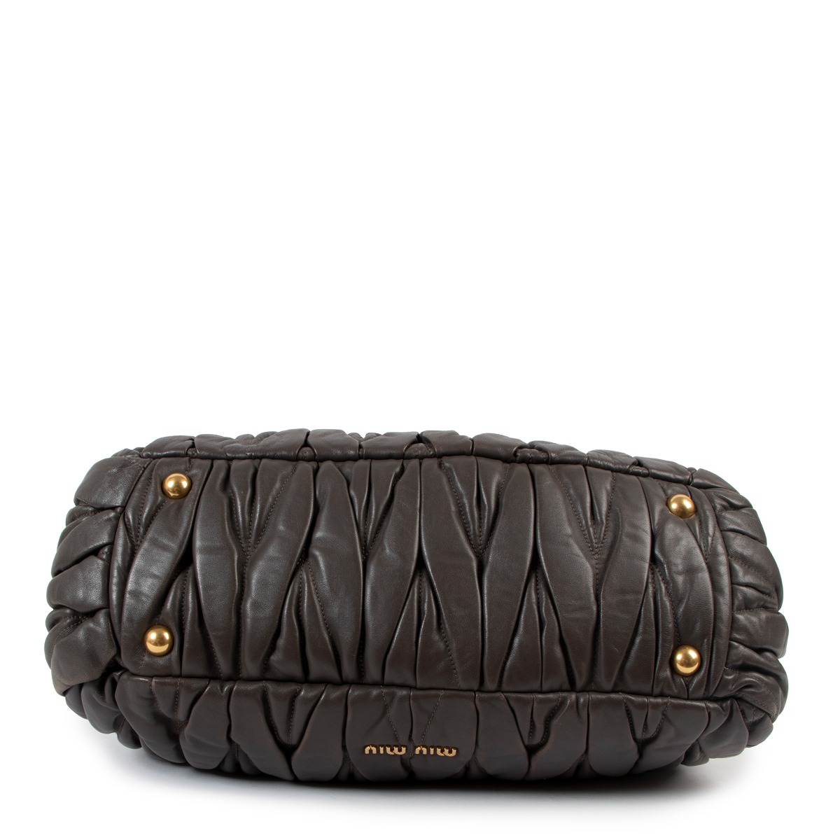 Sand Beige Arcadie Matelassé Nappa Leather Bag | Miu Miu