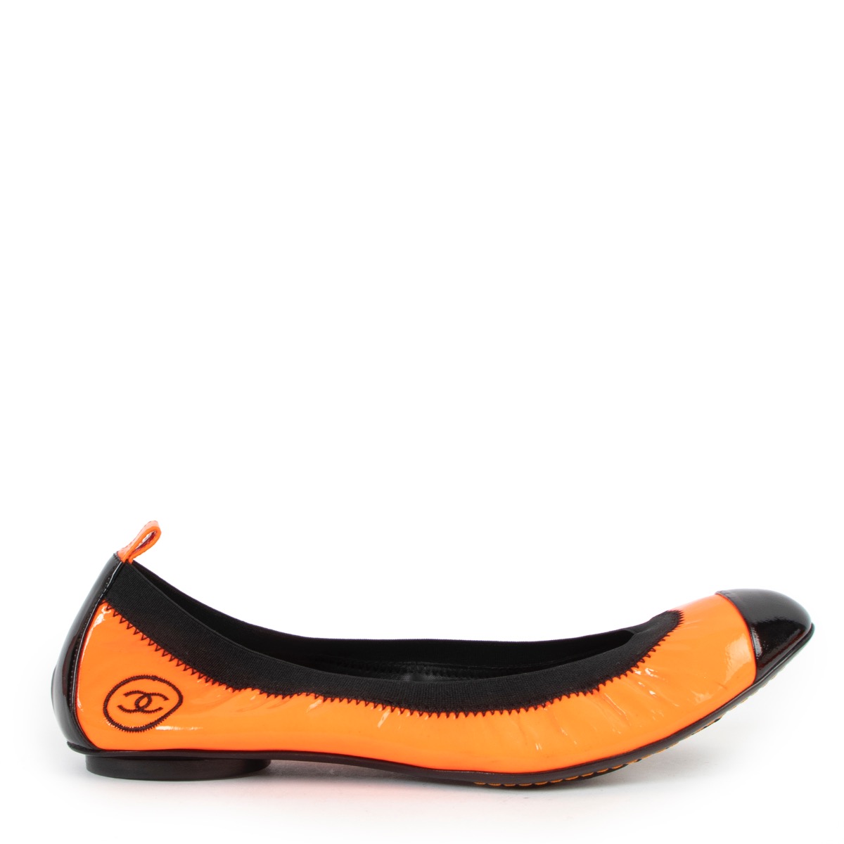 Chanel Orange Patent Ballerina Flats - Size 39 ○ Labellov ○ Buy