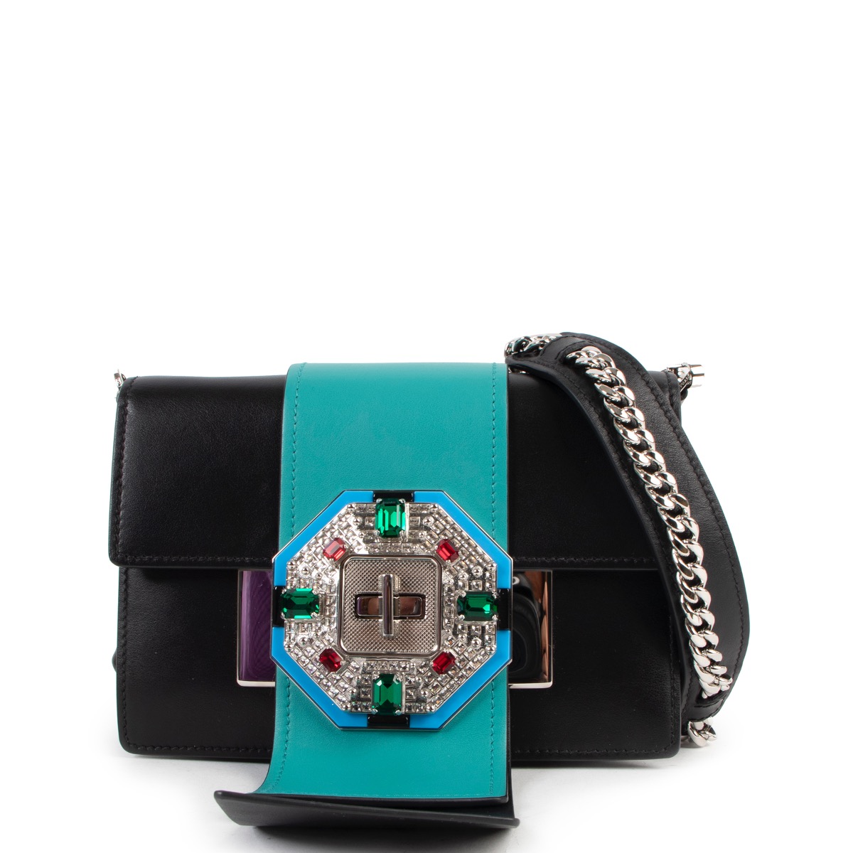 Prada teal sales bag