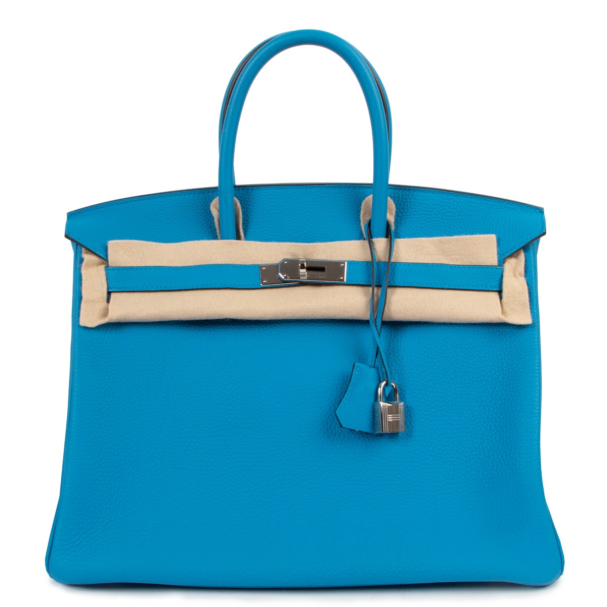 HERMES Birkin 35 Verso Hand Bag Togo Blue Zanzibar Malachite 90199310