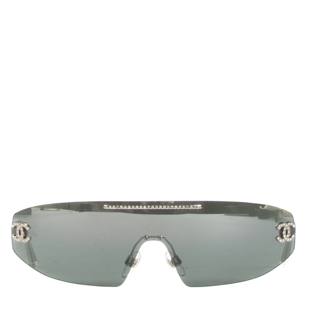 Chanel Silver 4078 CC Crystal Sunglasses ○ Labellov ○ Buy and