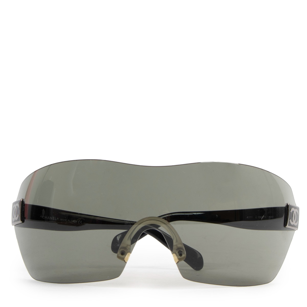 Chanel Black Translucent Rimless Shield Sunglasses Labellov Buy