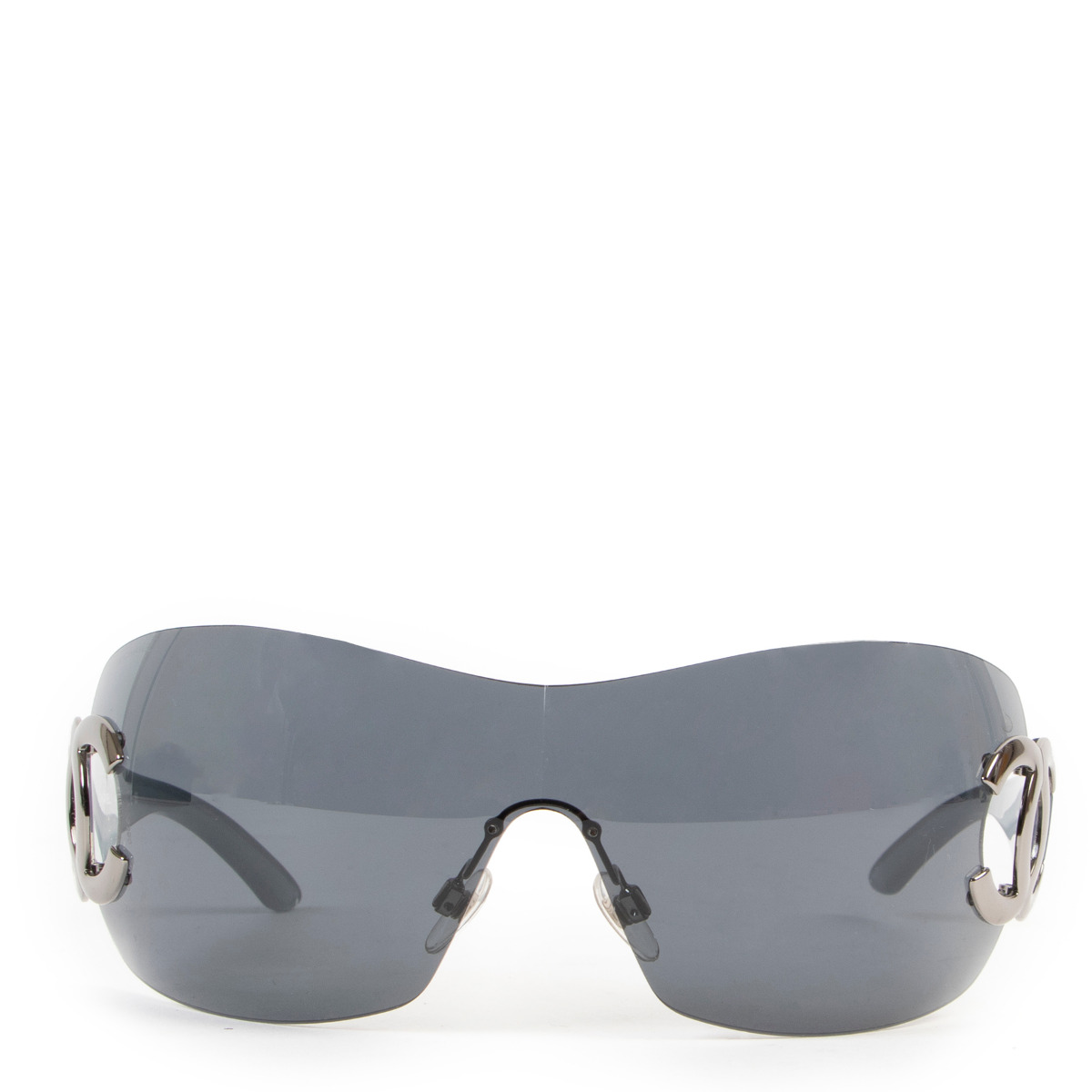 Chanel Black Silver CC Shield Sunglasses ○ Labellov ○ Buy