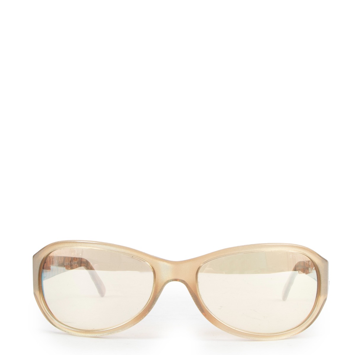 Chanel Gold Schimmer Oval Vintage Sunglasses ○ Labellov ○ Buy