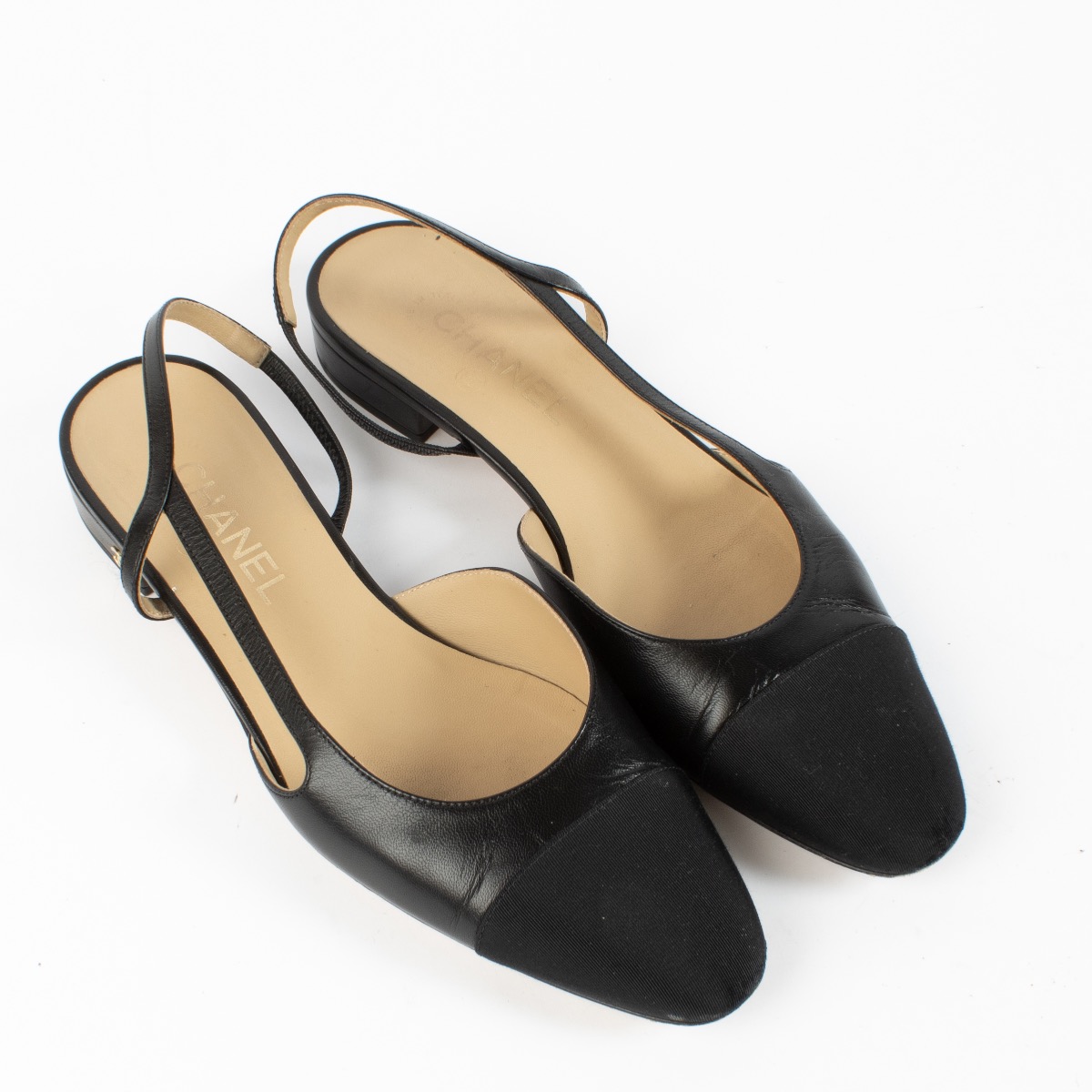 人気定番 Chanel Black Slingbacks - Size 40 1/2 ○ Labellov ○ Buy and 靴