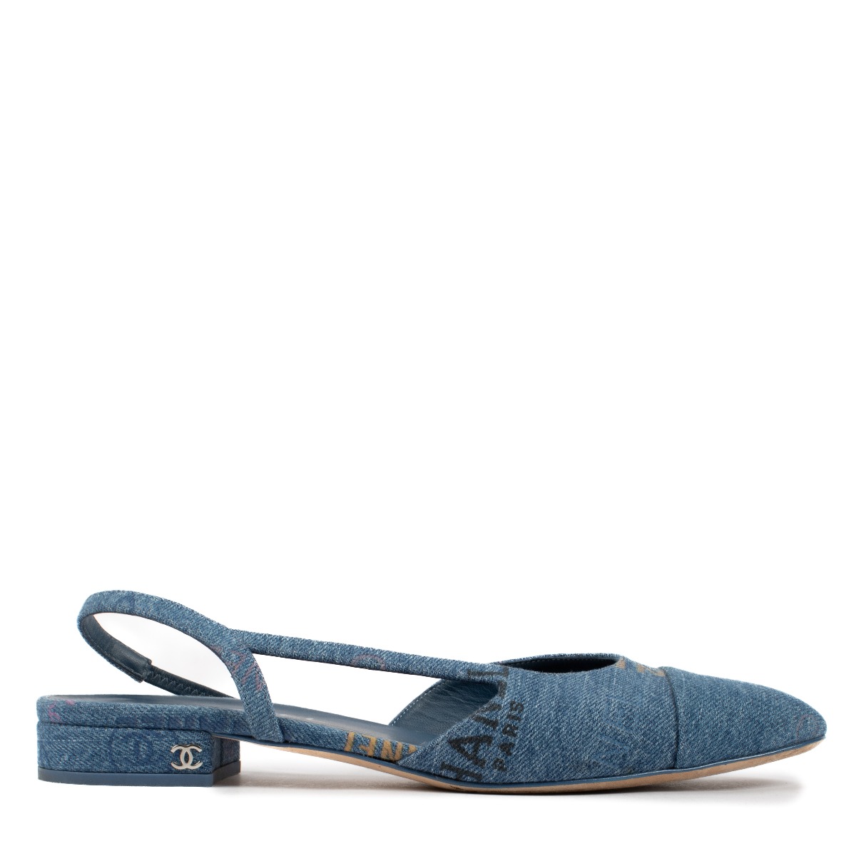 【 JEANS】SLINGBACK ESPADRILLES スリッポン ロゴ 2色 Chanel Denim Logo Slingback Flats - Size 40 1/2 C