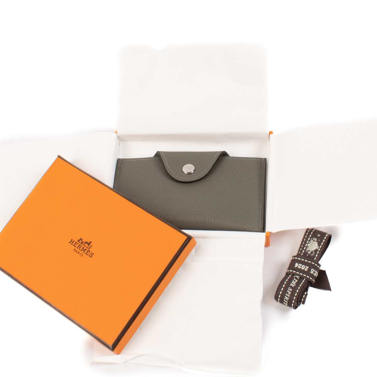【おすすめ☆】HERMES Iliade カードホルダー ケース Etoupe HERMES カードケース Iliade card holder 直営店ラッピング
