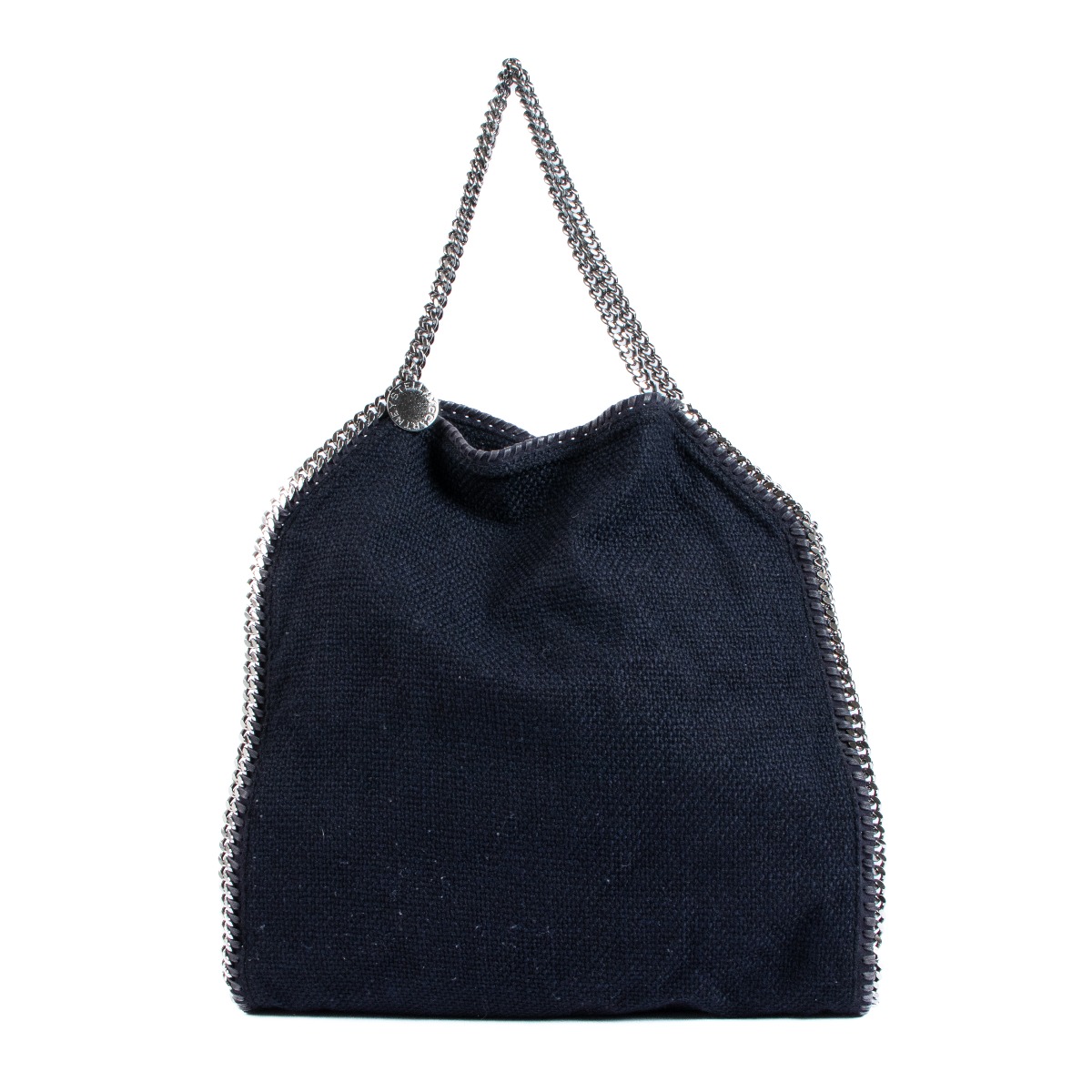 【関税&送料込】Stella Mccartney Falabella Mid Vintage Blue Stella McCartney Metallic Blue Faux Suede Falabella Fold