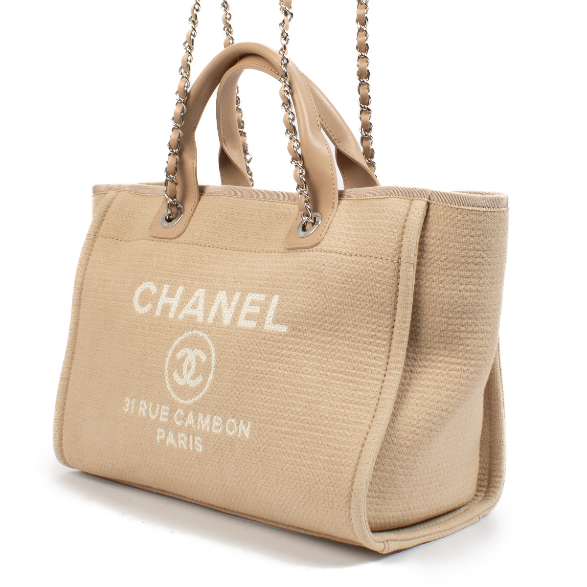 Chanel Beige Medium Deauville Shopping Tote Bag ○ Labellov