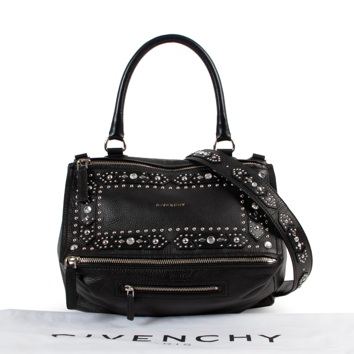 商品画像：GIVENCHY モノグラム ボストンバッグ ショルダーバッグ ブラック 2